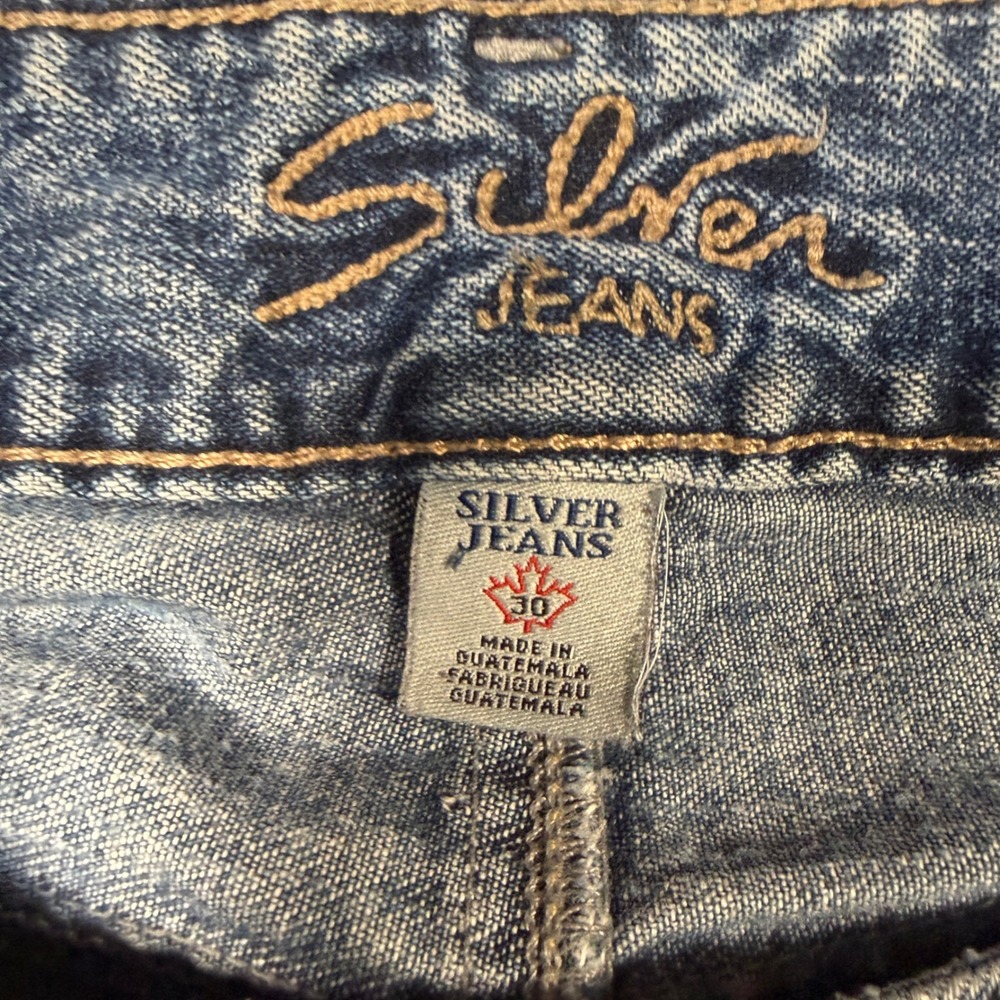 Vintage Y2K Silver Jeans Flare Jeans Womens 30 Blue Low Rise Denim 100% Cotton - Picture 3 of 10